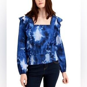 INC International Concepts | Tie Dye Square Neck Blouse